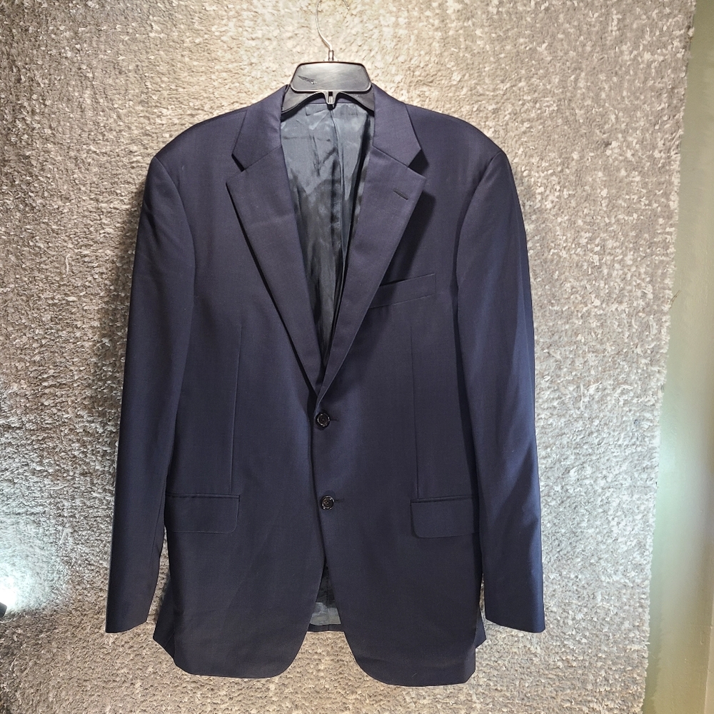 Hickey Freeman Loro Piana Tasmanian Super 150s Wool Blazer Coat Jacket 44 READ